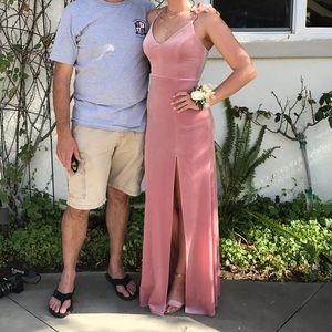 Blush Velvet Prom Dress